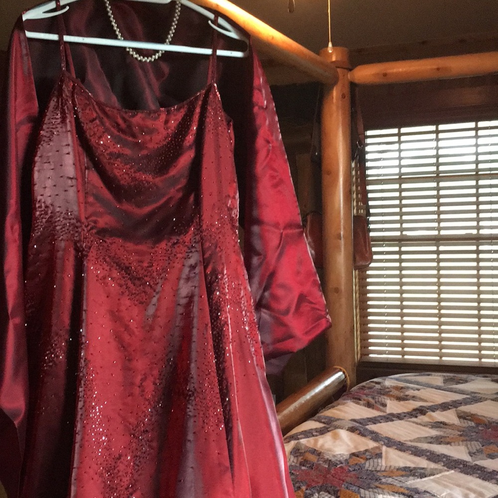 Vintage style red beaded dress